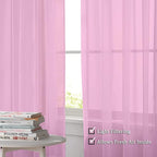 Pink Sheer Curtains 96 Inch Length, Elegant Sheer Curtains - Image 5