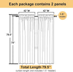 Lavender Sheer Curtains 78 Inches Long 2 Panels Set, Light Filtering Solid - Image 3