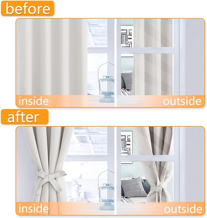 Blackout Curtains for Bedroom, 2 Drape Panels, 42 x 54 Inch | Thermal Insulated - Image 4