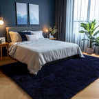 Navy Blue Rug 4x6, Fluffy Dark Blue Rugs - Image 11