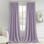 MIULEE Lilac Back Tab Blackout Curtains 52x96 Inch Long 2 Panels Set | Rod - Image 9