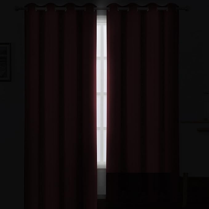 Burgundy Red Thermal Blackout Curtains/38 x 84 Inch/Set of 2 Panels Room - Image 3