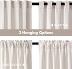 MIULEE Kitchen Curtain 24 Inch Long 2 Panels Natural Linen White Farmhouse | - Image 5