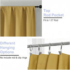 Simplebrand Ava Bright Gold Short 36 Inches Blackout Curtain 2 Panels Set - Image 4