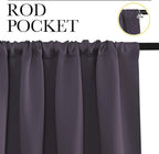 NICETOWN Window Curtains Blackout Drapes, 1 Pair, 52 by 72-Inch, Thermal - Image 2