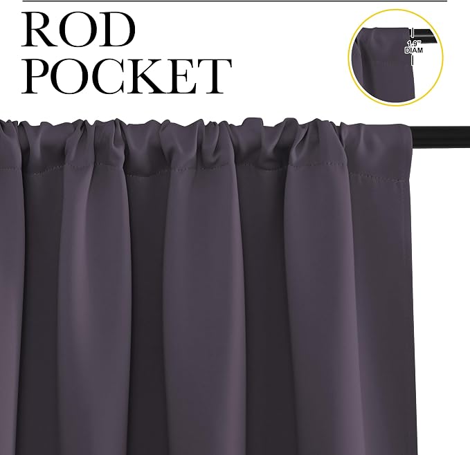 NICETOWN Kitchen Curtains, Short Blackout Drapes, 34 in x 45 in, Thermal - Image 2