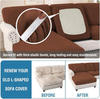 H.VERSAILTEX Sectional Couch Covers 8 Pieces Stretch Sofa Covers - Image 6