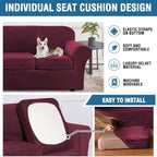 H.VERSAILTEX Modern Velvet Plush 4 Piece High Stretch Sofa Slipcover Sofa Cover - Image 6