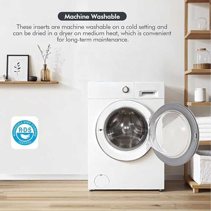 MIULEE 16x16 Pillow Inserts, Double-Layer Down-Proof Cotton Cover, Decorative - Image 8