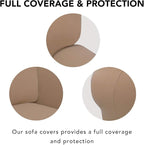 PureFit Stretch Oversized Couch Covers Fleece Sofa Slipcovers Camel | 1-Piece - Image 3