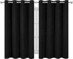 Black Thermal Blackout Curtains/52 x 54 Inch/Set of 2 Panels Room Darkening - Image 2