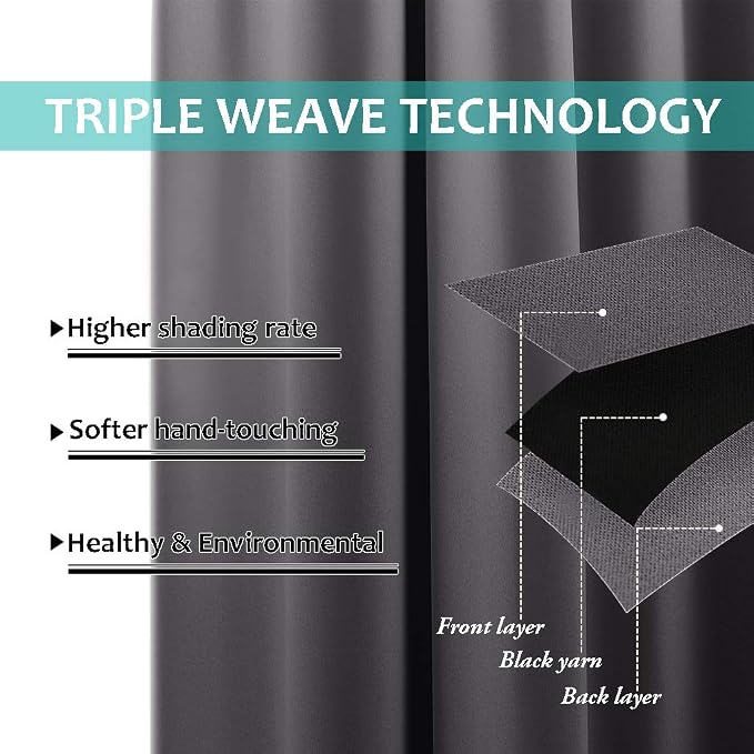 NICETOWN Total Shade Curtains and Draperies, Heavy-Duty Full Light Shading - Image 5