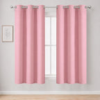 Pink Blackout Curtains 34 x 63 Inch Length/Set of 2 Curtain Panels/Thermal by Lemomo