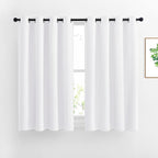NICETOWN 50% Blackout White Curtain Set, Modern Design Solid Grommet by NICETOWN