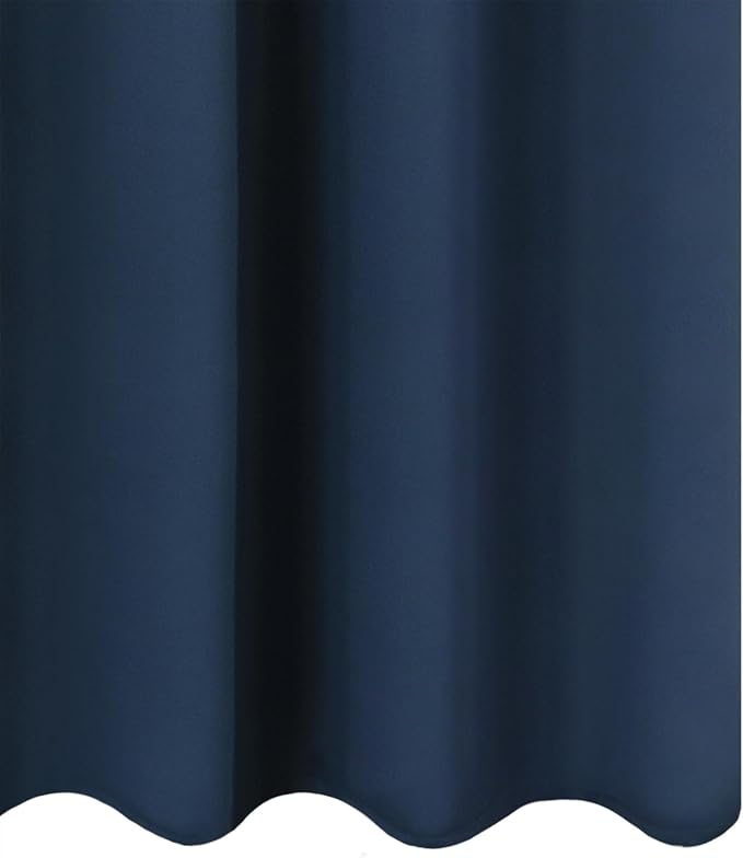 Blackout Curtains 66 x 72 Inch Long Navy Blue Curtains Set of 2 Panels Room - Image 8