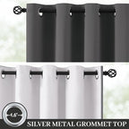 Yakamok Charcoal Grey 100% Blackout Curtains 63 Inches Long 50" Wide 2 Panel - Image 2