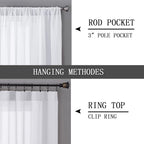 Tollpiz Short Sheer Tier Curtains Linen Textured Half Kitchen Curtain Sheers - Image 5