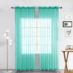 SpaceDresser Sheer Voile Window Treatment. Rod Pocket Curtain Panels by SpaceDresser