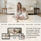 3x5 Area Rugs Living Room: Bedroom Neutral Washable Carpet Beige | Large - Image 5