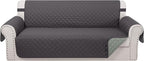 Reversible Couch Cover for 3 Cushion, Dark Grey | Couch Cover for Sofa by LuxshareHome