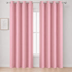Blackout Curtains 52 x 120 Inch Long Pink Curtains Set of 2 Panels Room by Lemomo