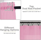 Pink Sheer Curtains for Bedroom Living Room 45 Inch Length 2 Panels, Soft Airy - Image 4