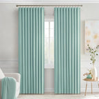 MIULEE Aqua Back Tab Blackout Curtains 52x72 Inches Long 2 Panels Set | Rod - Image 9