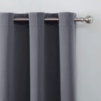 Blackout Curtains 52 x 90 Inch Long Grey Curtains Set of 2 Panels Room - Image 6