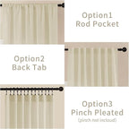 Joydeco Linen Curtains 84 Inch Length 2 Panel Sets, Light Filtering Curtains - Image 3