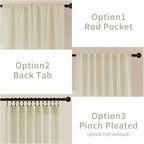 Joydeco Linen Curtains 72 Inch Length 2 Panel Sets, Light Filtering Curtains - Image 3