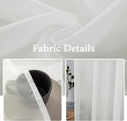 MIULEE Ivory Window Sheer Curtains 2 Panels Width 38 x Length 84 Inches | Window - Image 3