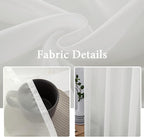 MIULEE 2 Panels Sheer Curtains for Living Room 54 X 84 Inches Ivory | Window - Image 3