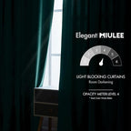 MIULEE Velvet Blackout Curtains 52x90 inches 2 Panels Emerald Green | Luxury - Image 5