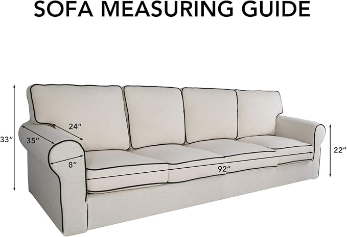PureFit Stretch Couch Covers for Sofa 4 Seater Slipcovers Dark Gray | 1-Piece - Image 6