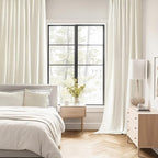 MIULEE Cream Back Tab Blackout Curtains 52x72 Inches Long 2 Panels Set | Rod - Image 2