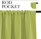 NICETOWN Fresh Green Kitchen Curtains, Short Blackout Curtains & Drapes - Image 2