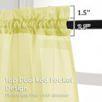 Sheer Curtains 63 inch Length 2 Panels Set - Image 3