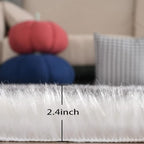 ORINOVA Grey and White Plush Shag Washable Rugs - Image 2