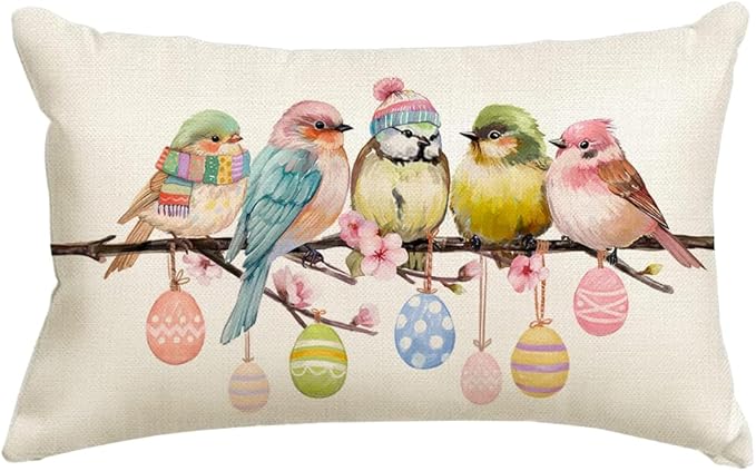 RABUSOFA Easter Pillow Covers 12x20 inch Easter Decorations by RABUSOFA