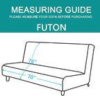 U-NICE HOME Futon Sofa Covers 68''Armless Couch Cover, Dark Grey/Light Grey | - Image 5