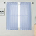 Short Sheer Curtains for Bedroom Living Room 54 Inch Length 2 Panels Set by OWENIE