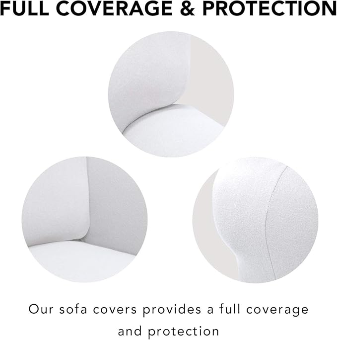 PureFit Stretch Couch Covers for Sofa Large Sofa Slipcovers White | 1-Piece - Image 3