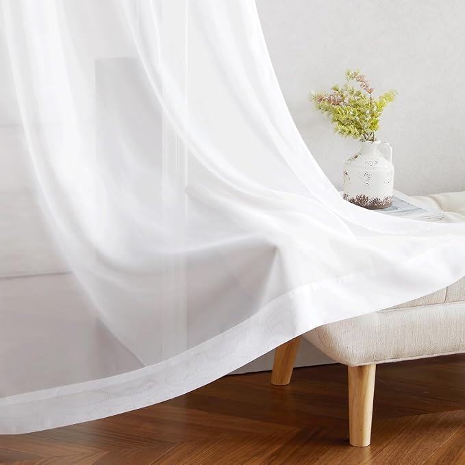 NICETOWN White Sheer Curtains 72 inches Long - Image 7
