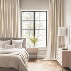 MIULEE Cream Beige Back Tab Blackout Curtains 52x104 Inch Length 2 Panels | Rod - Image 2