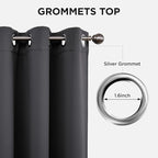 Joydeco Grey Blackout Curtains for Bedroom 84 Inch Long, Room Divider Black Out - Image 5