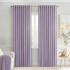 MIULEE Lilac Back Tab Blackout Curtains 52x84 Inch Length 2 Panels Set | Rod by MIULEE