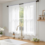 MIULEE White Sheer Curtains 63 Inches Long 4 Panels 54 x 63 Inches | Light - Image 2