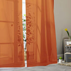 Sheer Orange Curtains for Bedroom Living Room 63 Inch Length 2 Panels, Airy - Image 8