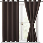 Blackout Curtains for Bedroom, 2 Drape Panels, 52 x 45 Inch | Thermal Insulated by Hiasan
