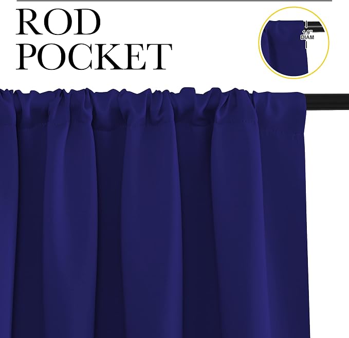 NICETOWN 2 Panels Blackout Curtains, Rod Pocket Thermal Insulated Drapess - Image 2